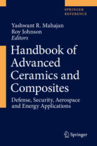 先端セラミック・複合材料ハンドブック：防衛・安全保障・航空・エネルギーへの応用（全２巻）<br>Handbook of Advanced Ceramics and Composites : Defense, Security, Aerospace and Energy Applications (Handbook of Advanced Ceramics and Composites)