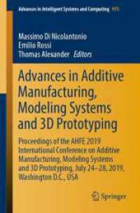 Advances in Additive Manufacturing, Modeling Systems and 3D Prototyping : Proceedings of the AHFE 2019 International Conference on Additive Manufacturing, Modeling Systems and 3D Prototyping, July 24-28, 2019, Washington D.C., USA (Advances in Intell