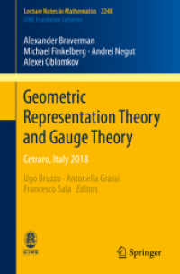 Geometric Representation Theory and Gauge Theory : Cetraro, Italy 2018 (C.I.M.E. Foundation Subseries)