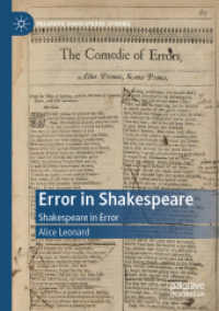 Error in Shakespeare : Shakespeare in Error (Palgrave Shakespeare Studies)