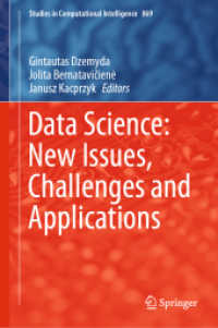 データサイエンス：新たな論点・課題・応用<br>Data Science: New Issues, Challenges and Applications (Studies in Computational Intelligence)