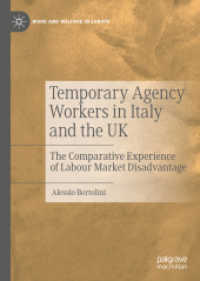 Temporary Agency Workers in Italy and the UK : The Comparative Experience of Labour Market Disadvantage (Work and Welfare in Europe)