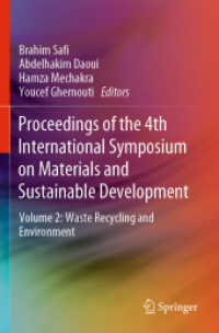 Proceedings of the 4th International Symposium on Materials and Sustainable Development : Volume 2: Waste Recycling and Environment