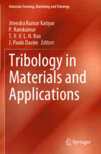Tribology in Materials and Applications (Materials Forming, Machining and Tribology)