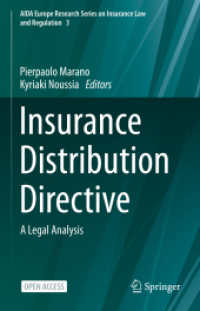 Insurance Distribution Directive : A Legal Analysis (Aida Europe Research Series on Insurance Law and Regulation)