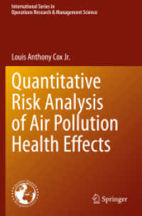 Quantitative Risk Analysis of Air Pollution Health Effects (International Series in Operations Research & Management Science)
