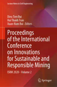 Proceedings of the International Conference on Innovations for Sustainable and Responsible Mining : ISRM 2020 - Volume 2 (Lecture Notes in Civil Engineering)
