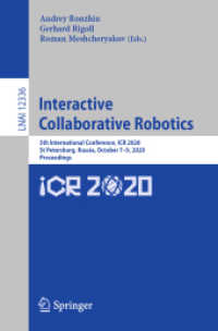 Interactive Collaborative Robotics : 5th International Conference, ICR 2020, St Petersburg, Russia, October 7-9, 2020, Proceedings (Lecture Notes in Computer Science)