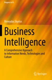 ビジネス・インテリジェンスへの総合的アプローチ<br>Business Intelligence : A Comprehensive Approach to Information Needs, Technologies and Culture (Progress in Is)
