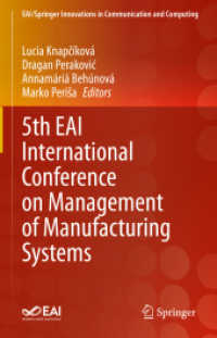 5th EAI International Conference on Management of Manufacturing Systems (Eai/springer Innovations in Communication and Computing)