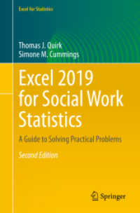 Excel 2019 for Social Work Statistics : A Guide to Solving Practical Problems (Excel for Statistics) （2ND）