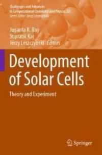 Development of Solar Cells : Theory and Experiment (Challenges and Advances in Computational Chemistry and Physics)