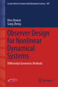 Observer Design for Nonlinear Dynamical Systems : Differential Geometric Methods (Lecture Notes in Control and Information Sciences)
