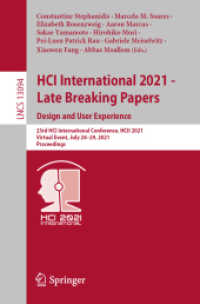 HCI International 2021 - Late Breaking Papers: Design and User Experience : 23rd HCI International Conference, HCII 2021, Virtual Event, July 24-29, 2021, Proceedings (Information Systems and Applications, incl. Internet/web, and Hci)