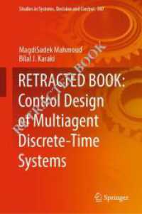 Control Design of Multiagent Discrete-time Systems (Studies in Systems, Decision and Control) -- Hardback （1st ed. 20）