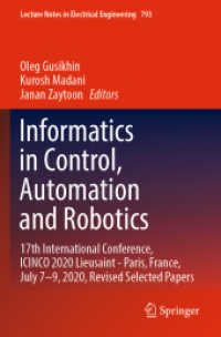 Informatics in Control, Automation and Robotics : 17th International Conference, ICINCO 2020 Lieusaint - Paris, France, July 7-9, 2020, Revised Selected Papers (Lecture Notes in Electrical Engineering)