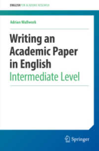 英語学術論文の書き方：中級レベル<br>Writing an Academic Paper in English : Intermediate Level (English for Academic Research)