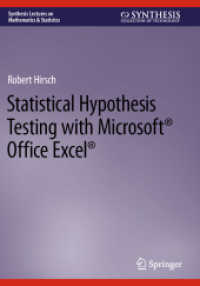 Statistical Hypothesis Testing with Microsoft ® Office Excel ® (Synthesis Lectures on Mathematics & Statistics) （2022）