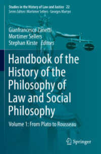 Handbook of the History of the Philosophy of Law and Social Philosophy : Volume 1: from Plato to Rousseau (Studies in the History of Law and Justice)