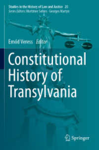 Constitutional History of Transylvania (Studies in the History of Law and Justice)