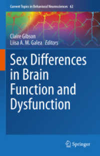 脳機能・不全の性差<br>Sex Differences in Brain Function and Dysfunction (Current Topics in Behavioral Neurosciences)