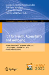 ICT for Health, Accessibility and Wellbeing : Second International Conference, IHAW 2022, Larnaca, Cyprus, December 5-7, 2022, Revised Selected Papers (Communications in Computer and Information Science)