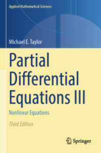 偏微分方程式（テキスト・第３版）第３巻：非線形方程式<br>Partial Differential Equations III : Nonlinear Equations (Applied Mathematical Sciences) （3RD）