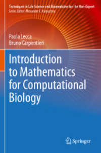 システム生物学のための数学入門<br>Introduction to Mathematics for Computational Biology (Techniques in Life Science and Biomedicine for the Non-expert)