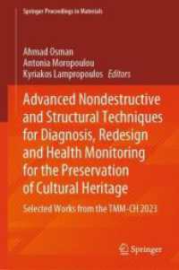 Advanced Nondestructive and Structural Techniques for Diagnosis, Redesign and Health Monitoring for the Preservation of Cultural Heritage : Selected Works from the TMM-CH 2023 (Springer Proceedings in Materials)