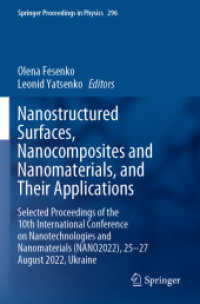 Nanostructured Surfaces, Nanocomposites and Nanomaterials, and Their Applications : Selected Proceedings of the 10th International Conference on Nanotechnologies and Nanomaterials (NANO2022), 25—27 August 2022, Ukraine (Springer Proceedings in
