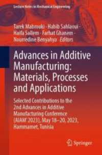 Advances in Additive Manufacturing: Materials, Processes and Applications : Selected Contributions to the 2nd Advances in Additive Manufacturing Conference (AIAM' 2023), May 18-20, 2023, Hammamet, Tunisia (Lecture Notes in Mechanical Engineering)