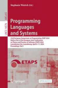 Programming Languages and Systems : 33rd European Symposium on Programming, ESOP 2024, Held as Part of the European Joint Conferences on Theory and Practice of Software, ETAPS 2024, Luxembourg City, Luxembourg, April 6-11, 2024, Proceedings, Part I (