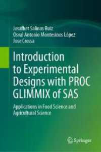 Introduction to Experimental Designs with PROC GLIMMIX of SAS : Applications in Food Science and Agricultural Science （2024）