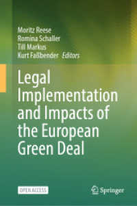 Environmental Law in Transformation : Legal Implementation and Impacts of the European Green Deal （2026. Approx. 200 p. 235 mm）