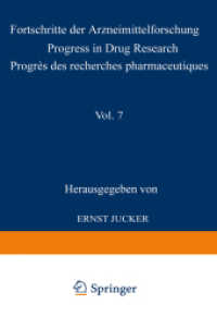 Progress in Drug Research. .7 Fortschritte der Arzneimittelforschung / Progress in Drug Research / Progrès des recherches pharmaceutiques （2012. 478 S. 478 p. 244 mm）