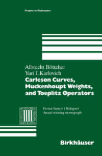 Carleson Curves, Muckenhoupt Weights, and Toeplitz Operators (Progress in Mathematics)
