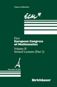 First European Congress of Mathematics Paris, July 6-10, 1992 : Vol. II: Invited Lectures (Part 2) (Progress in Mathematics)