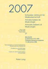 Schweizer Jahrbuch fuer Musikwissenschaft- Annales Suisses de Musicologie- Annuario Svizzero di Musicologia : Neue Folge / Nouvelle Série / Nuova Serie - 27 (2007)- Béla Bartók- La décennie 1915-1925 (Schweizer Jahrbuch fuer Musik