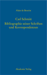 Bibliographie seiner Schriften und Korrespondenzen （2003. XVI, 142 S. 240 mm）
