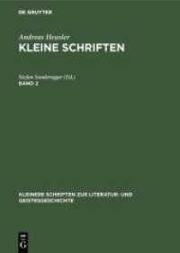 Andreas Heusler: Kleine Schriften. Band 2 (Kleinere Schriften zur Literatur- und Geistesgeschichte)