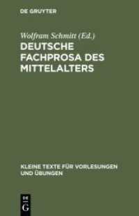 Deutsche Fachprosa des Mittelalters : Ausgewählte Texte (Kleine Texte für Vorlesungen und Übungen .190)