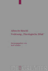 Vorlesung "Theologische Ethik" : Auf Grund eines eigenhändigen Manuskripts (Arbeiten zur Kirchengeschichte 99) （2007. 270 S. 2 facsimiles. 24 cm）