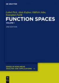 関数空間１：バナッハ関数空間（第２版）<br>Function Spaces Vol.1 : Banach Function Spaces (De Gruyter Series in Nonlinear Analysis and Applications 14/1) （2012. 494 S. 5 b/w ill. 240.00 mm）
