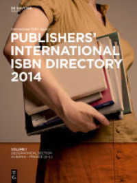 出版社ISBN総覧（2014年版・全６巻）<br>Publishers' International ISBN Directory 2014, 6 Vols. : eBookPlus （40. Aufl. 2013. LXXX, 8532 S. 280 mm）