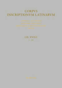Corpus inscriptionum Latinarum. Miliaria Imperii Romani. Provinciarum Hispaniae et Britanniae. Vol XVII. Pars I. Fasc Miliaria provinciae Hispaniae citerioris Pars.1/1 (Corpus inscriptionum Latinarum. Miliaria Imperii Romani. Provinciarum Hispaniae e （2015. XL, 277 S. Mit einer Übersichtskarte sowie zahlreichen Deta）