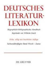 Deutsches Literatur-Lexikon / Worch - Zasius (Deutsches Literatur-Lexikon Band 36)