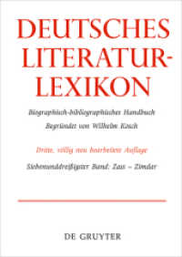 Deutsches Literatur-Lexikon / Zass - Zimdar (Deutsches Literatur-Lexikon Band 37)