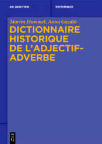 Dictionnaire historique de l'adjectif-adverbe, 2 Teile （2021. XVII, 1695 S. 4 b/w tbl. 240 mm）