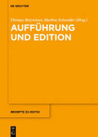 Aufführung und Edition (editio / Beihefte 46)