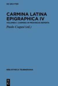 Carmina Latina Epigraphica : Volumen I (Bibliotheca scriptorum Graecorum et Romanorum Teubneriana)